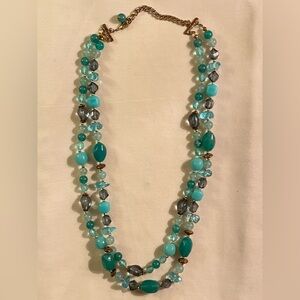 Turquoise and Blue Beaded Necklace